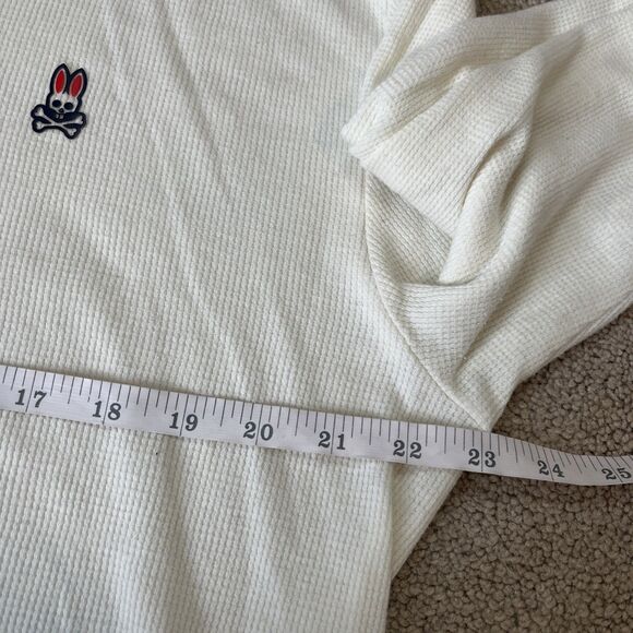 Psycho Bunny Thermal Top Mens XL Shirt Cream Waffle Preppy Casual Long Sleeve - Picture 4 of 6